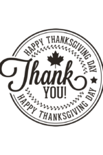 Happy Thanksgiving Thank You Black and White Clipart Free SVG File
