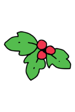 Holly Leaves with Berries Clipart Free SVG File
