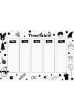 Christmas Time Table Black and White Clipart Free SVG File
