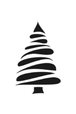 Christmas Tree Art Black and White Clipart - free svg file for members