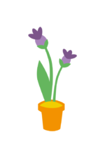 Purple Bloom Flower in Pot Clipart Free SVG File