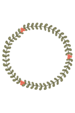 Simple Ornamental Leaves Wreath Free SVG File