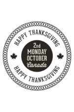 Canada Happy Thanksgiving Logo Black and White Clipart Free SVG File