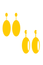 Yellow Earrings Clipart Free SVG File