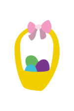 Easter Basket with Eggs Clipart Free SVG File