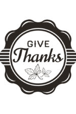 Give Thanks Symbol Black and White Clipart Free SVG File