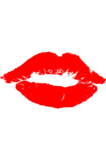 Red Lipstick Kiss Silhouette Free SVG File