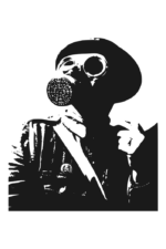 WW1 Soldier in Gas Mask Black and White Clipart Free SVG File