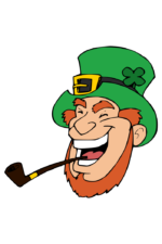 Smiling Leprechaun with Pipe Saint Patrick's Day Clipart Free SVG File
