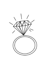 Wedding Ring with Diamond Clipart - free svg file for members