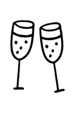 Champagne Glasses Outline  Clipart Free SVG File