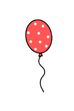 Dotted Birthday Party Ballon Clipart Free SVG File