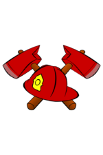 Fireman crossed Axe and Hat Clipart - free svg file for members