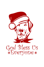 God Bless Us Everyone Christmas Dog Clipart Free SVG File