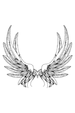 Angel Wings Black and White Clipart Free SVG File