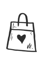 Simple Bag Outline with Heart Free SVG File