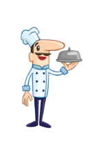 Cook Chef with Tray Clipart Free SVG File