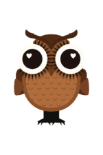 Love Owl with Hearts in Eyes Clipart Free SVG File