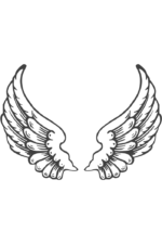 SImple Angel Wings Black and White Clipart Free SVG File