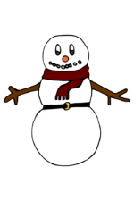 Snowman with Scarf Clipart Free SVG File