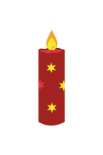 Christmas Candle With Stars Clipart Free SVG File
