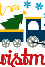 1st christmas, train with tree, newborn baby free svg file
