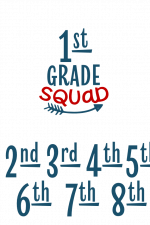 1st Grade Squad, Elementary School Free Svg File