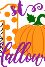 1st halloween, pumpkin, bats, spider web, baby free svg file