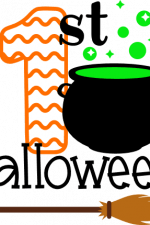 1st halloween, witch cauldron, baby free svg file