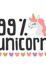 99 Percent Unicorn with Hearts Free Svg File