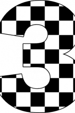 checkered number 3, racing free svg file