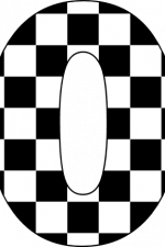 checkered number 0, racing free svg file