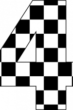 checkered number 4, racing free svg file