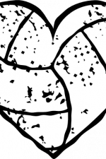 distressed heart shape volleyball ball, sport free svg file