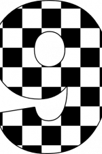 checkered number 9, racing free svg file