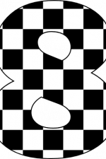 checkered number 8, racing free svg file