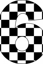 checkered number 6, racing free svg file
