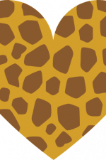 giraffe pattern heart, animal print free svg file