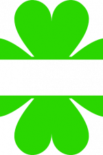 four leaf clover split text frame, shamrock, st patrick's day free svg file