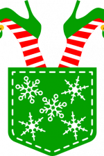elf girl shoe in pocket, christmas free svg file