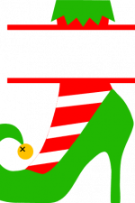 elf girl shoe split text frame, christmas free svg file