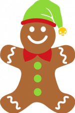 ginger bread man with hat, collar, christmas free svg file