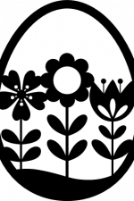 decorated floral design egg, easter free svg file