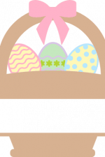 easter basket split text frame, eggs, decoration free svg file