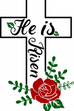 floral cross, he is risen, religious free svg file