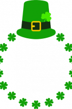leprechaun hat monogram frame, shamrock, st patrick's day free svg file