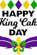 happy king cake day, fleur, mardi gras, free svg file