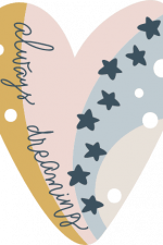 always dreaming heart boho design with stars and dots free svg file