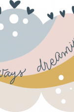 always dreaming cloud boho design with hearts and dots free svg file