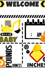 baby welcome sign, construction theme free svg file